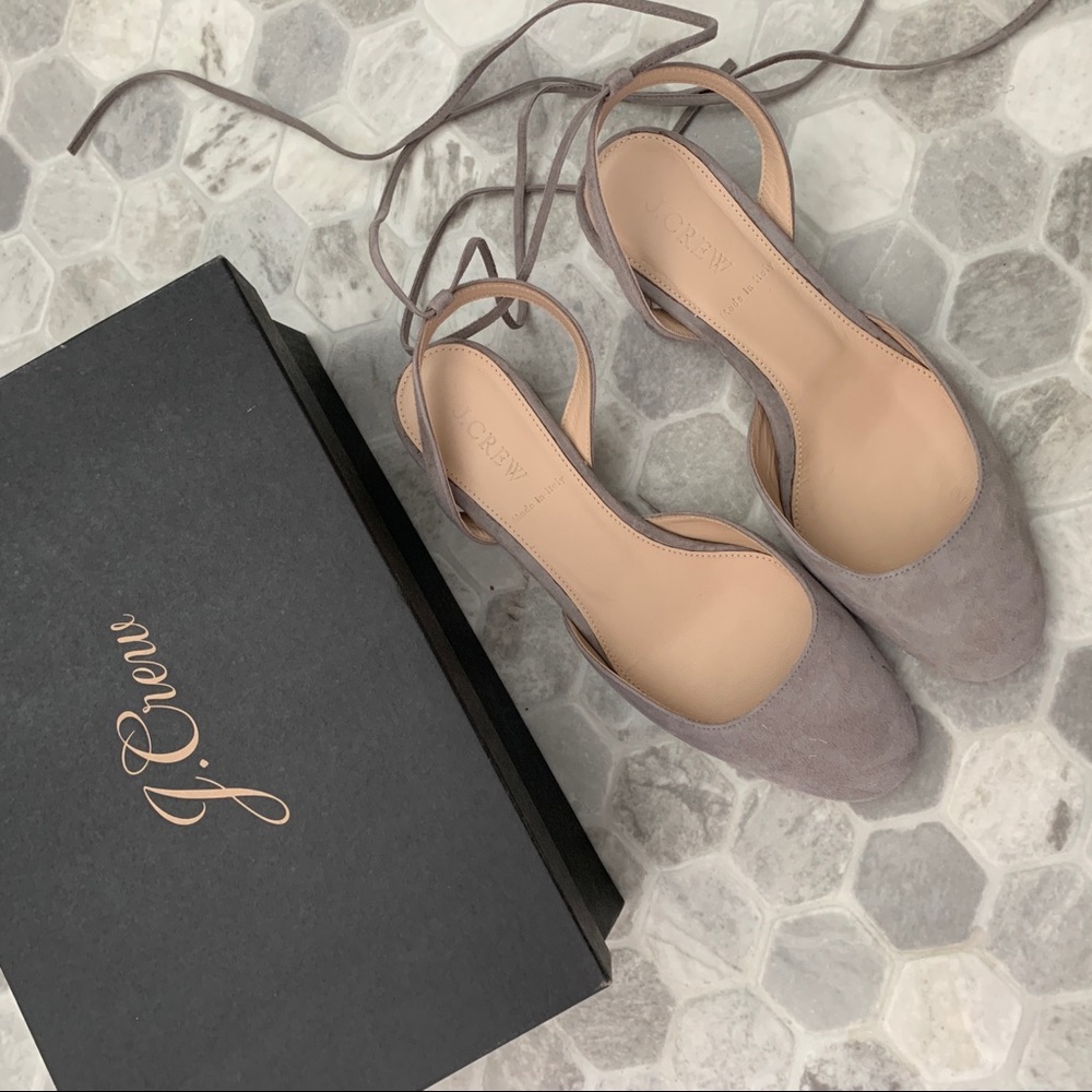 Jcrew suede sling backs